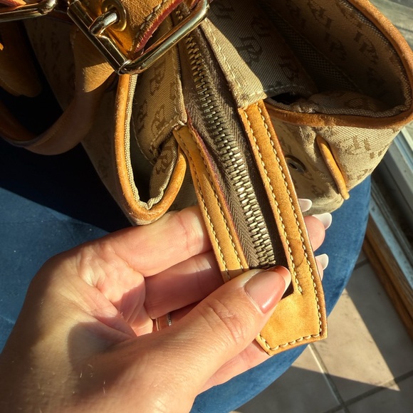 Dooney & Bourke Signature Monogram DB Leather Shoulder Bag - Picture 4 of 12